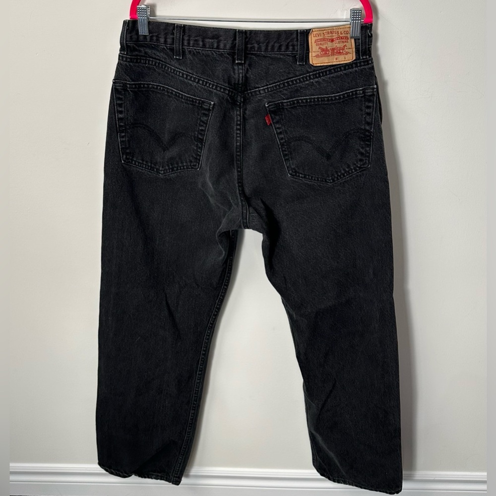 LEVI'S 505 men's black regular fit straight leg jeans, 38x32. - Picture 6 of 7